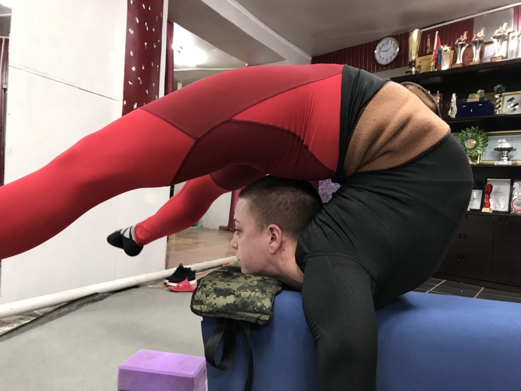 Contortion training in Mongolia