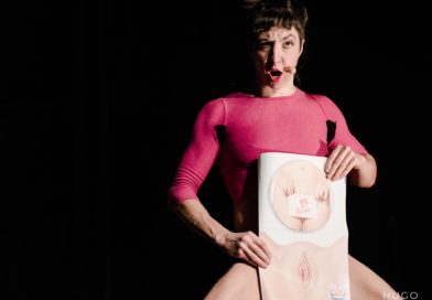 Alternative circus performer Éliane Bonin (Lili la Terreur) in clown act "Labiaplastie" from Montreal Carmagnole
