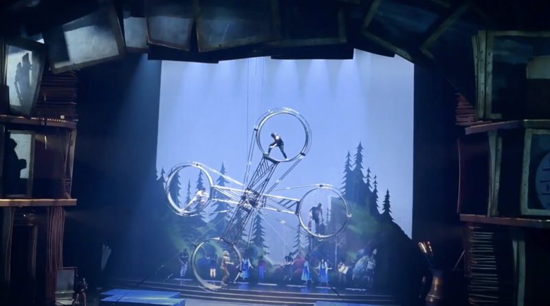 Rehearsal shot of the death wheel for Cirque du Soleil's Drawn to Life