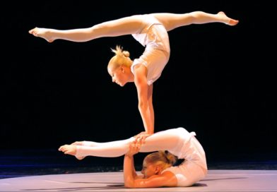 Contortionists Jenny and Sara Haglund perform at the Cirque de Demain festival