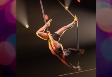 Aerial straps artist Clara Laurent at the 13th Young Stage Festival