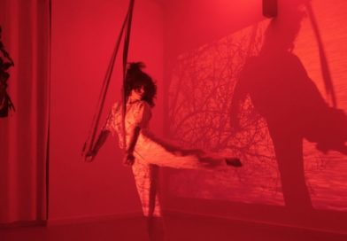 Rosiris Garrido, aerialist and pilates teacher, performs on straps in her Berlin studio. Part of her one-woman show "What Can I Offer You Today?"