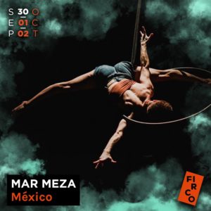 Mariana Meza Saenz (Mar Meza), a Mexican dancer and circus artist, gives aerial hoop performance