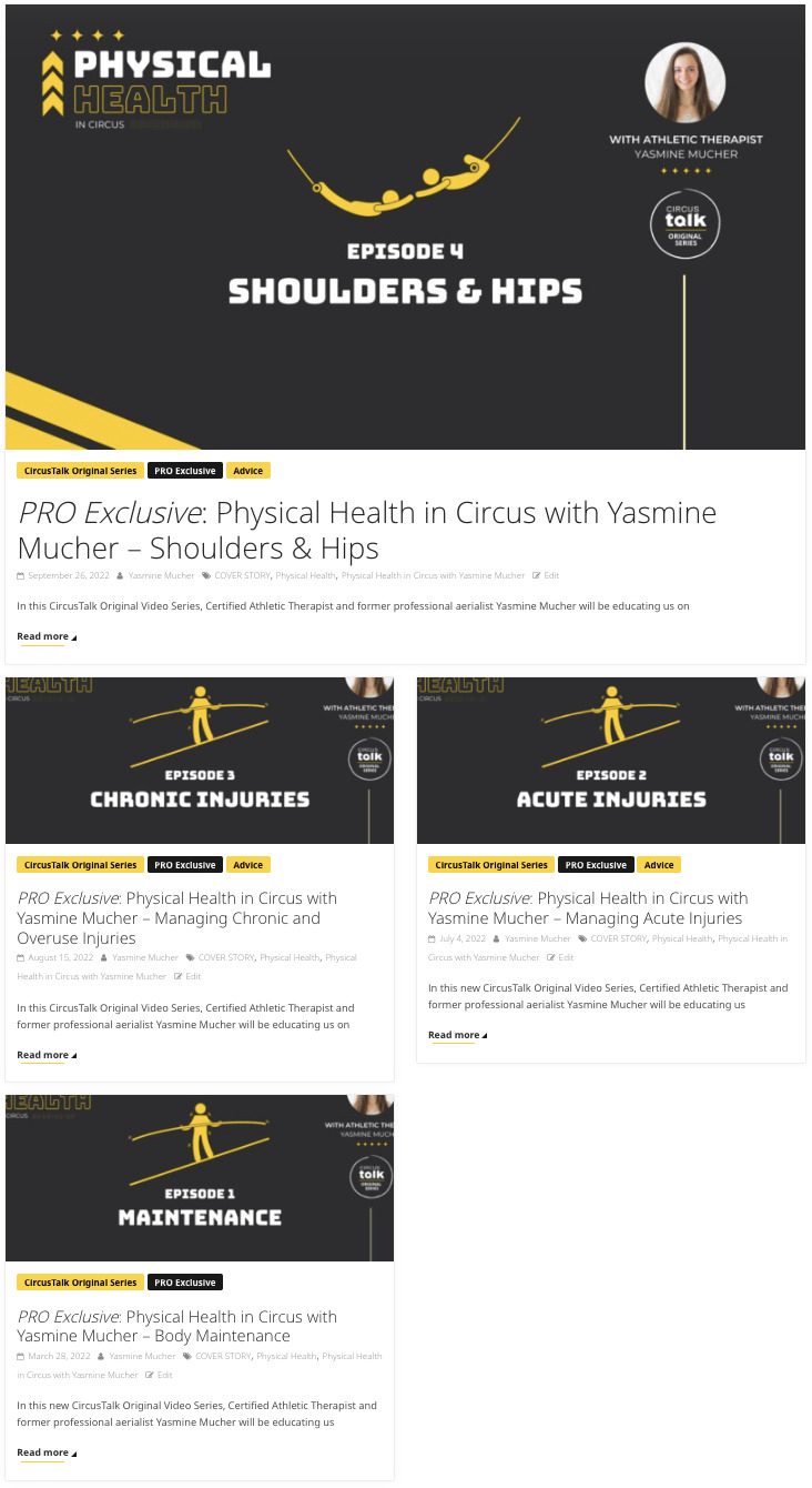 Original Series ROUNDUP – Physical Health in Circus with Yasmine Mucher