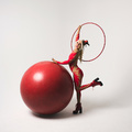 Big Red Circus Ball- Hula Hoop Walking Globe Act