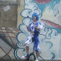 blueberry juggling on unicycle