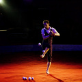 Juggling with feet and tied hands